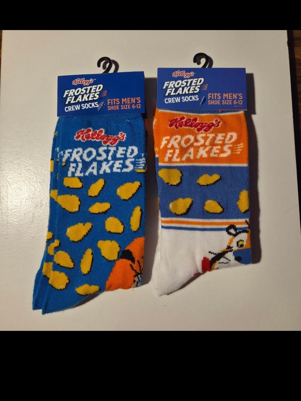 Kellogg's Frosted Flakes Crew Socks - Blue & Orange Cereal Print